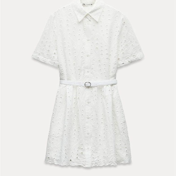 COPY - EMBROIDERED EYELET MINI DRESS ZW COLLECTION - Picture 5 of 9